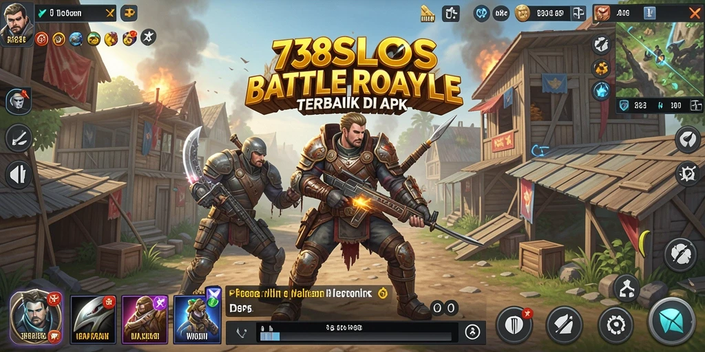 Screenshot gameplay 738SLOTS yang menunjukkan aksi menegangkan di Battle Royale.