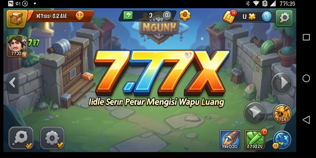 Tangkapan layar gameplay 777ZX yang menunjukkan karakter dalam aksi Idle.