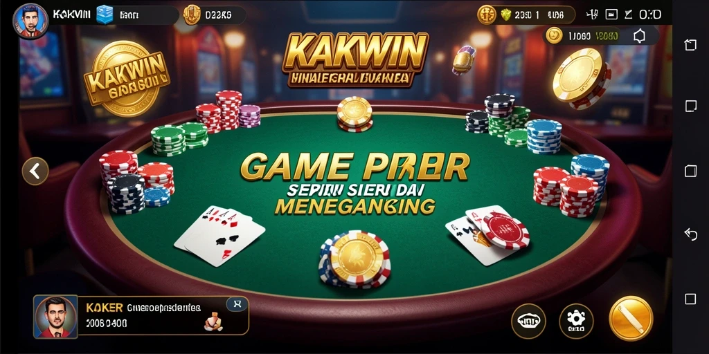 Tampilan gameplay KAKWIN yang mendebarkan dalam permainan Poker.
