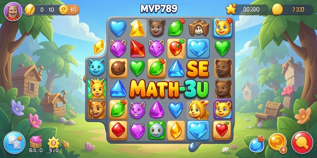 Screenshot menunjukkan gameplay menarik dari game Match-3.