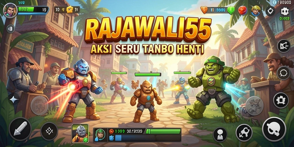 Tangkapan layar gameplay RAJAWALI55 yang menampilkan pertempuran mendebarkan.