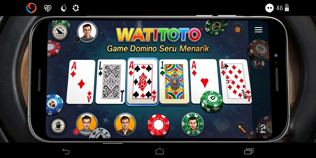 Screenshot gameplay WATITOTO menampilkan aksi seru permainan domino.