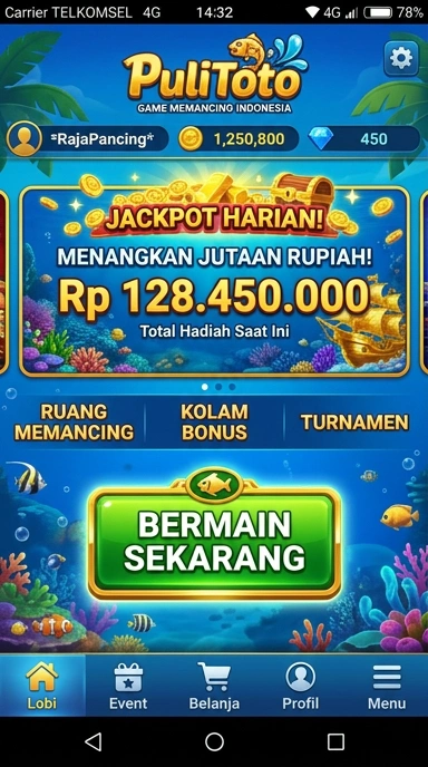 Screenshot antarmuka aplikasi pulitoto yang ramah pengguna.
